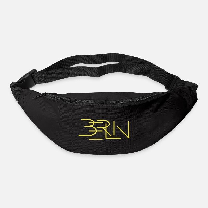 berlin jaune - Sac banane - noir