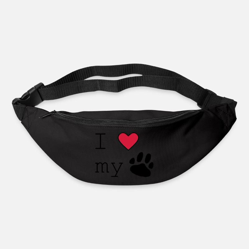 I love my dog - Gürteltasche - Schwarz