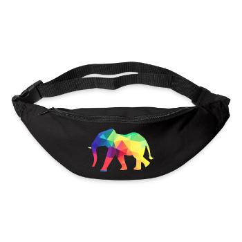 Éléphant coloré - Sac banane - noir - Devant