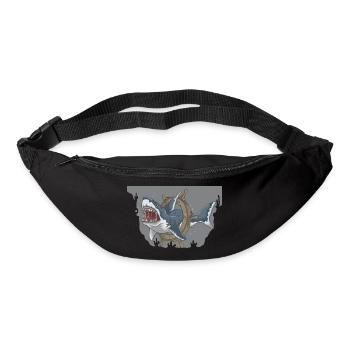 Illustration de navigation de requin des profondeurs - Sac banane - noir - Devant