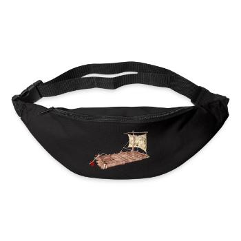 Un radeau en pleine mer - Sac banane - noir - Devant