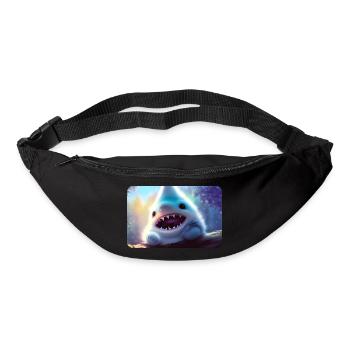 Requin à fourrure - Sac banane - noir - Devant