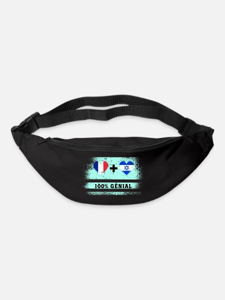 Drapeau France et Israël 100% génial - Sac banane - noir