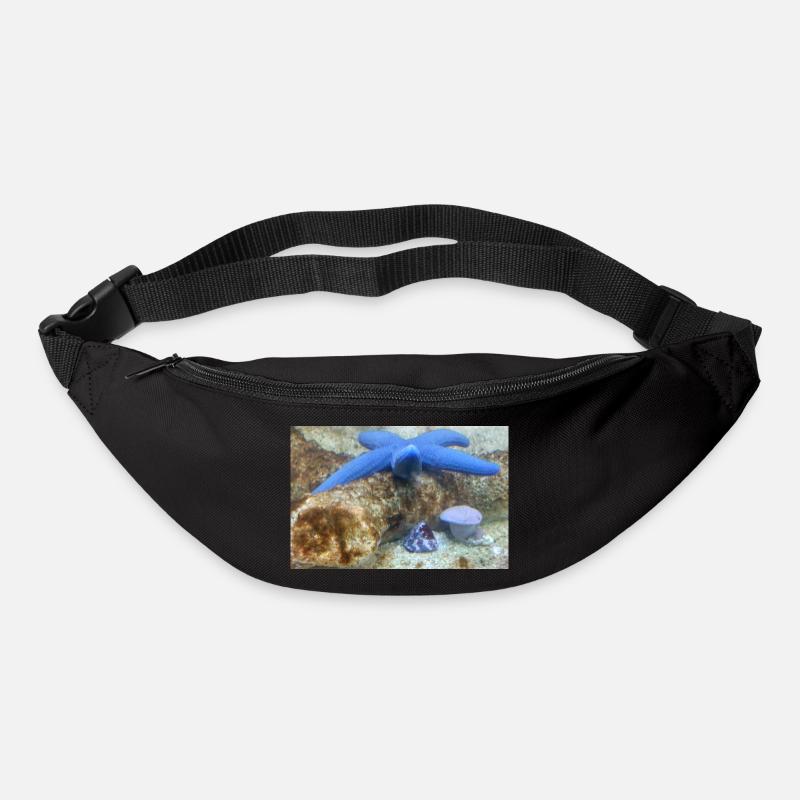 Blauer Seestern - Gürteltasche - Schwarz