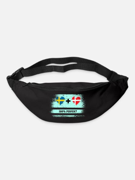 Dänemark und Schweden 100% perfekt / Geschenk - Gürteltasche - Schwarz