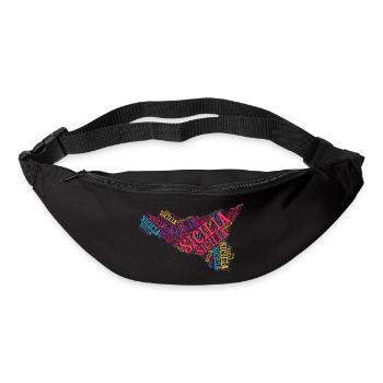 Sicily t-shirt map word cloud trinacria - Bum bag - black - Front