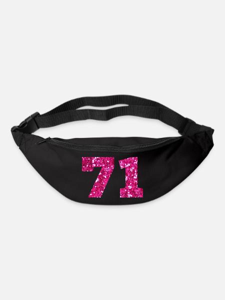 71 Pink Glitter - 71. Geburtstag - Gürteltasche - Schwarz