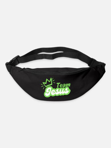 Team Jesus mit Krone - Gürteltasche - Schwarz