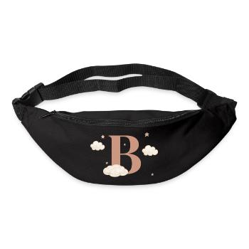 Lettre b nuages étoiles - Sac banane - noir - Devant