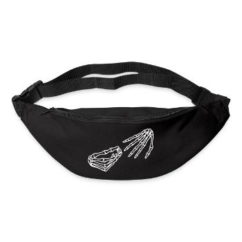 Illustration de main et de crâne de squelette éthéré - Sac banane - noir - Devant