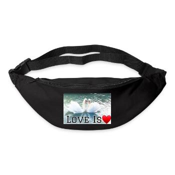 Liebe ist Schwanenherz - Gürteltasche - Schwarz - Vorne