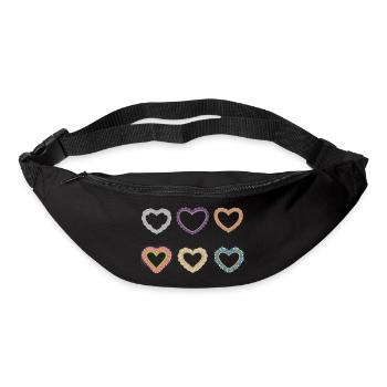 Filigree lace hearts - Bum bag - black - Front