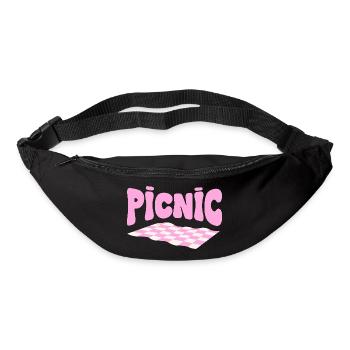 Picnic pastel damier rose - Sac banane - noir - Devant