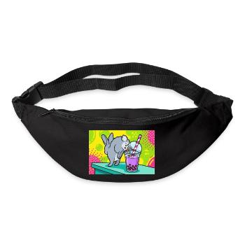 Bubble Tea Boba Drôle de Lapin mignon - Sac banane - noir - Devant