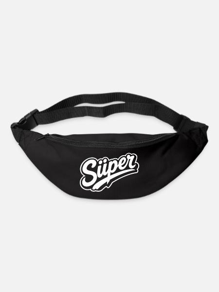 Süper Script Wortmarke Jugendwort - Gürteltasche - Schwarz