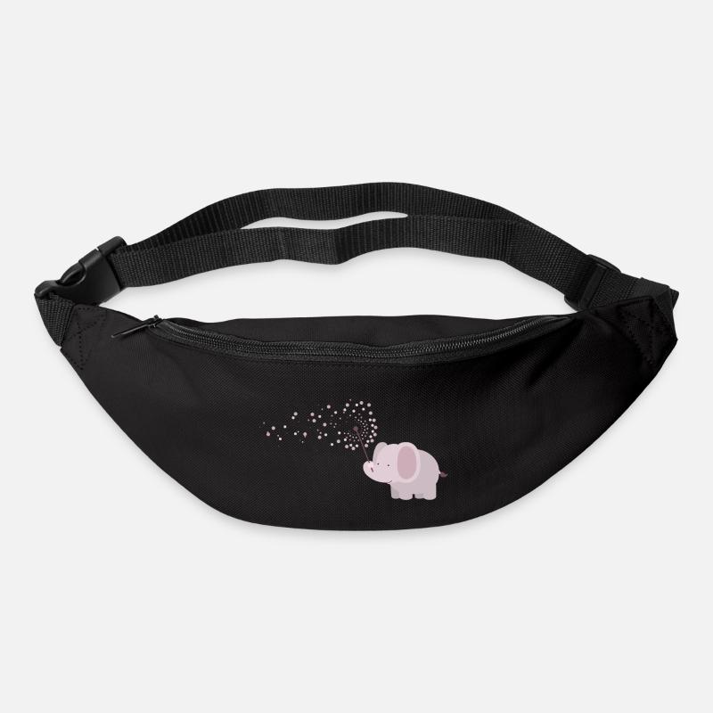 Elefant mit Pusteblume - Gürteltasche - Schwarz