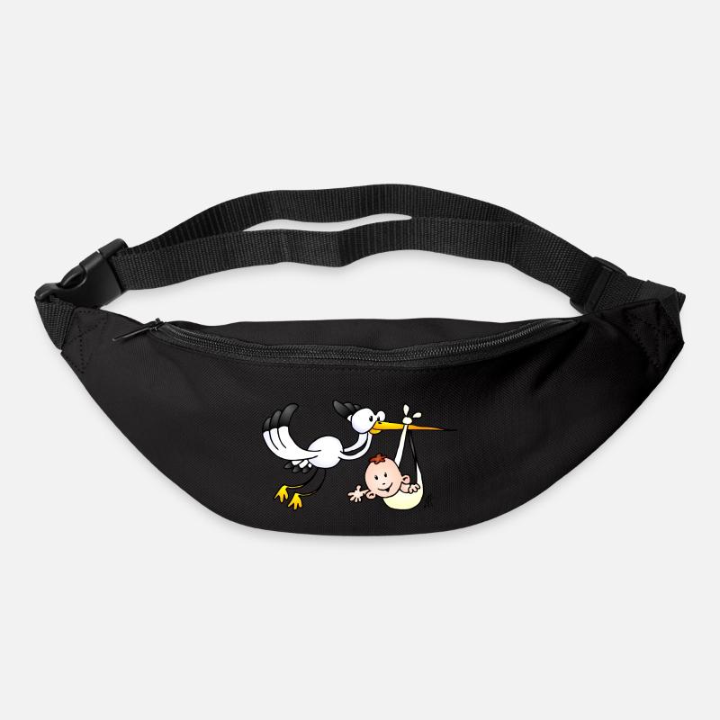 La cigogne apporte le bébé. - Sac banane - noir