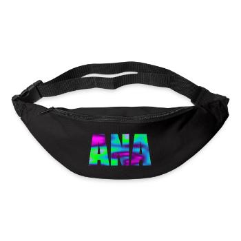 Vorname Ana in bunten Großbuchstaben - Gürteltasche - Schwarz - Vorne