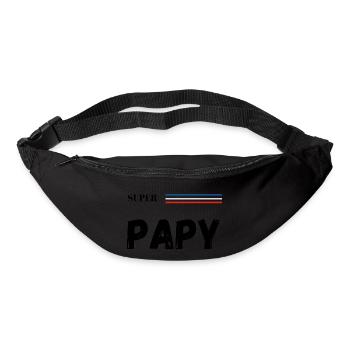 super papy - t-shirt assorti - Sac banane - noir - Devant