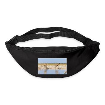 Landscape at the Cubango river with giraffe - Bum bag - black - Front