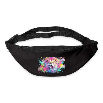 bunter Löwe - Gürteltasche - Schwarz - Vorne