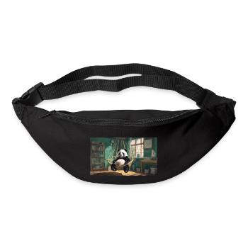 Cute animals chilling – panda chilling hammock - Bum bag - black - Front