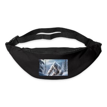 Sasquatch Bigfoot dans les montagnes monstre de neige - Sac banane - noir - Devant