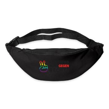 Laut und bunt gegen rechts - Gürteltasche - Schwarz - Vorne