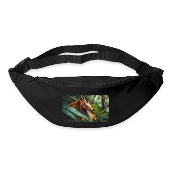 A realistic majestical orange dragon is hunting - Bum bag - black - Front