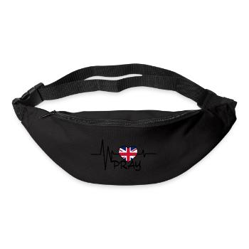 Angleterre Heartbeat drapeau coeur - Sac banane - noir - Devant