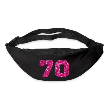 70 paillettes rose - 70e anniversaire - Sac banane - noir - Devant
