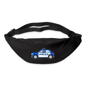 Polizeiauto Police mit Polizist Blau und Weiß - Gürteltasche - Schwarz - Vorne