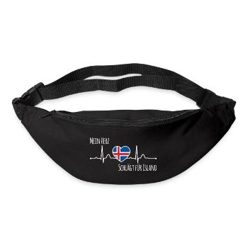 Mon cœur bat pour l’Islande la Scandinavie - Sac banane - noir - Devant