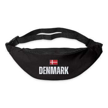 Drapeau du Danemark, fier danois - Sac banane - noir - Devant