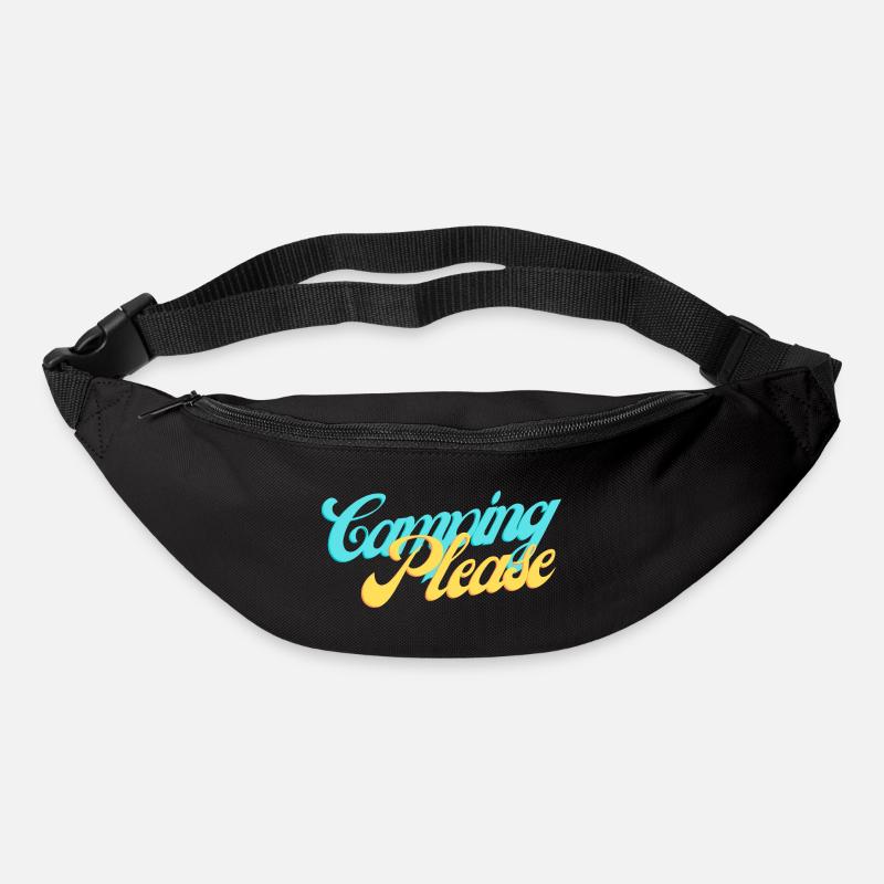 Camping Please Retro Script - Sac banane - noir