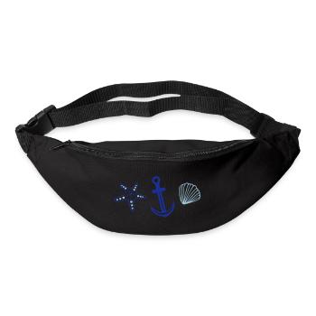 Anker mit Seestern und Muschel. - Gürteltasche - Schwarz - Vorne