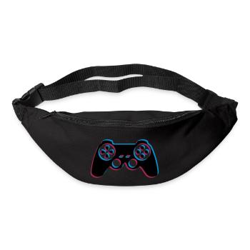 3d controller design logo clip art cool gamer zocke - Bum bag - black - Front
