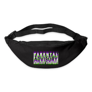 Parental advisory text design - Bum bag - black - Front