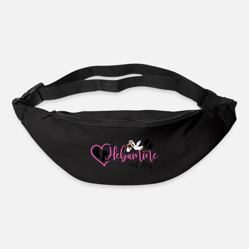 Hebamme mit Herz  - Gürteltasche - Schwarz