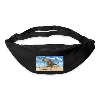 Dinosaurier Ichthyovenator in einer Landschaft - Gürteltasche - Schwarz - Vorne