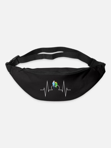 Wellensittiche Herzschlag - Gürteltasche - Schwarz