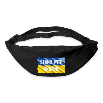 Stand with Ukraine - on waving flag - Bum bag - black - Front