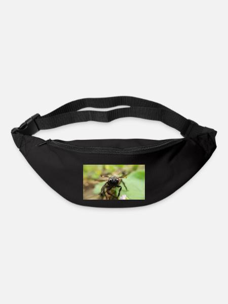 Blue Wood Bee Macro Photography - Bum bag - black