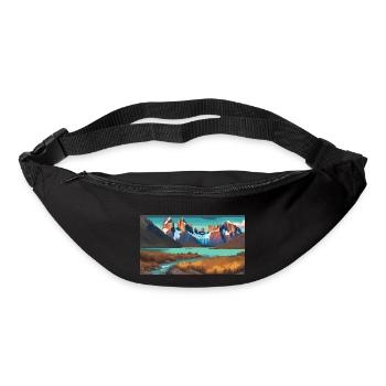 Torres del Paine National Park, Chile - Pixel Art - Bum bag - black - Front