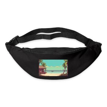 Isla Holbox, Mexico - Pixel Art - Bum bag - black - Front