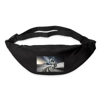 extraterrestre gris à la surface de la lune – observation de la lune - Sac banane - noir - Devant