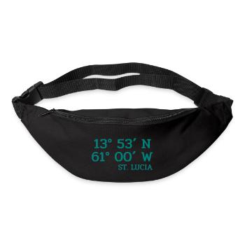 St. Lucia Coordinates - Koordinaten - West Indies - Bum bag - black - Front