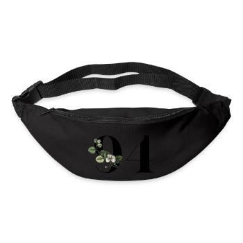 Numéro 94 floral vert - 94e anniversaire floral - Sac banane - noir - Devant