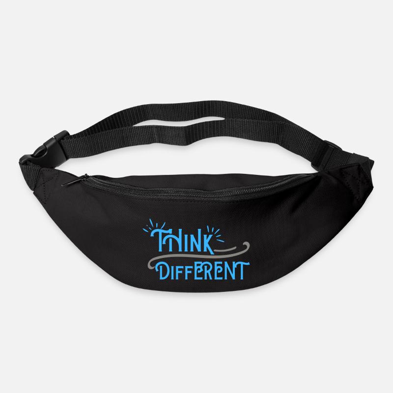 Think Differnet Blue Grey Design - Sac banane - noir
