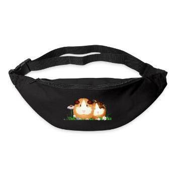 Two guinea pigs in the meadow – harmony - Bum bag - black - Front